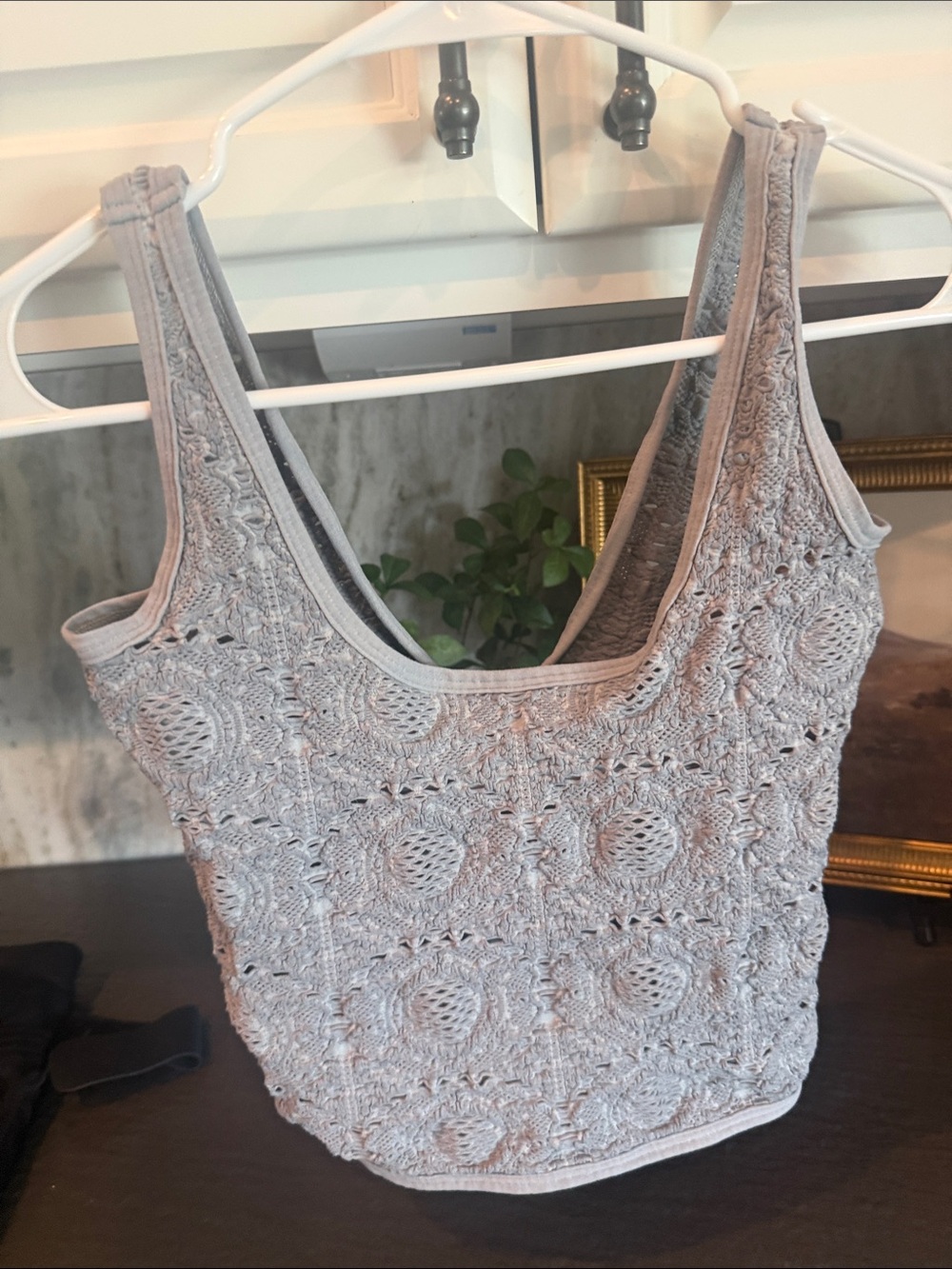 Free people movement crochet sport, top, medium, gray, and color